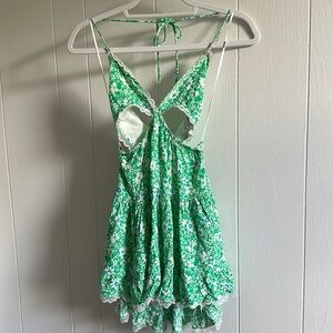 Sky to Moon Green Floral Women's Dress